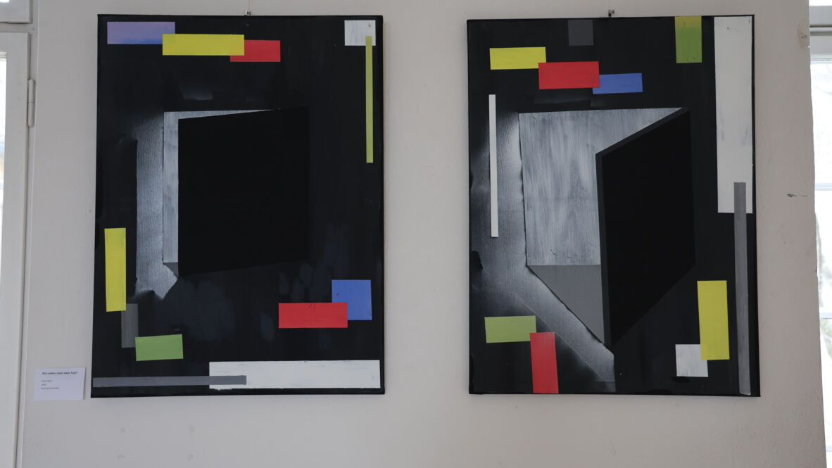 Ein Leben nach dem Tod? Acrylgemälde von Paul Golm. Kunstausstellung_Leben nach dem Tod