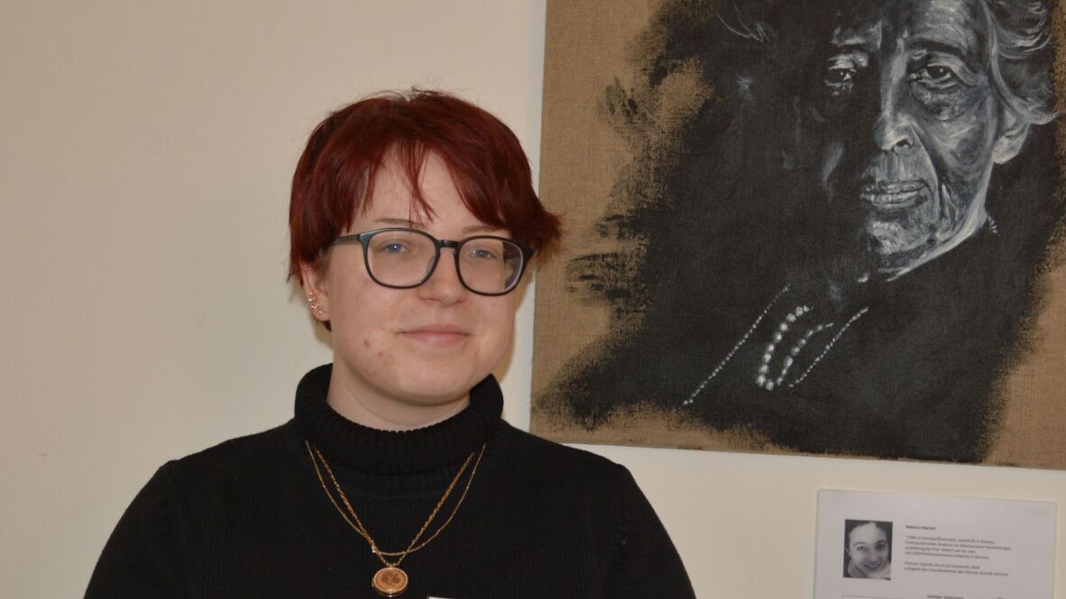 Kunststudentin Bettina Abt hat den Widerstand gegen die nationalsozialistische Gewaltherrschaft als Prüfungsthema gewählt. PH_Ausstellung_Galerie_der_Aufrechten_-_Bettina_Abt_-_Pruefungsthema