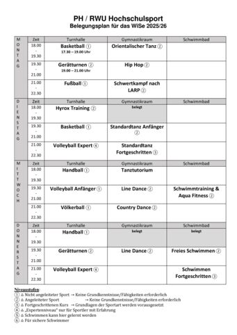 Belegungsplan Hochschulsport_WS25-26 Belegungsplan Hochschulsport_WS25-26
