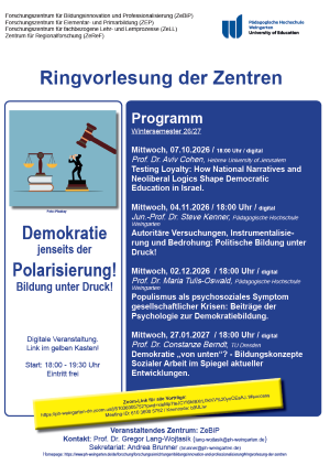 2026-2027 WiSe-Plakat Ringvorlesung der Zentren