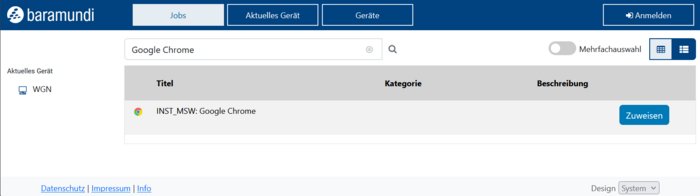 Mit Hilfe des Baramundi-Kiosks können Mitarbeitende schnell und bequem ausgewählte Software-Lösungen auf ihren Dienstrechnern installieren. Baramundi-Kiosk