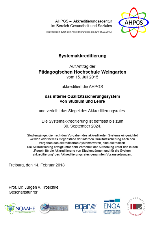 Urkunde_PH_Weingarten Urkunde_PH_Weingarten