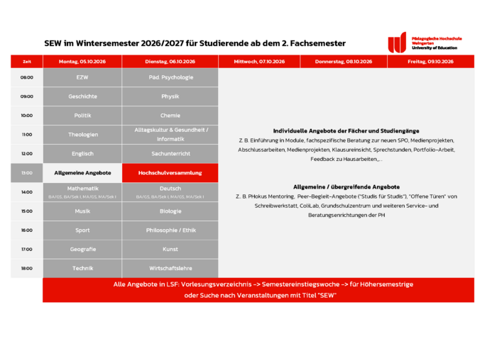SEW f&uuml;r H&ouml;Fas Wochenstruktur WS 26_27
